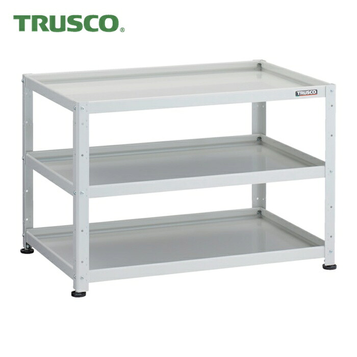トラスコ TRUSCO 小型ボルト式棚 バーディワゴンラック型 900X600 3段 ホワイト (1台) BDW-R793-W