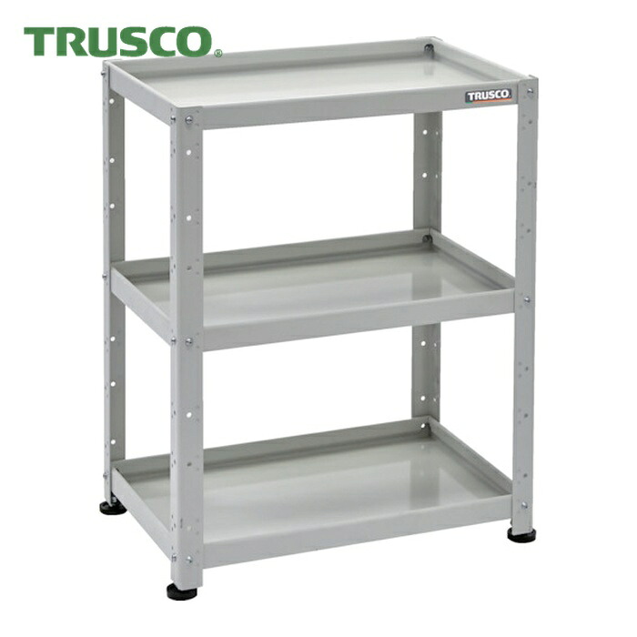 トラスコ TRUSCO 小型雄捩子式棚 バーディワゴンラック型 600X400 3段 白いこと (1台) BDW-R963-W