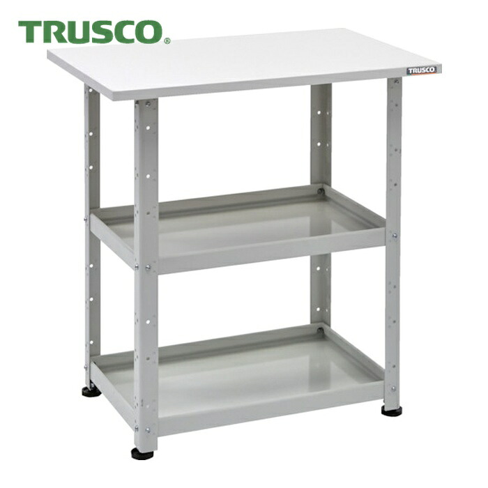 トラスコ TRUSCO 小型ボルト式棚 バーディワゴンラック型 600X400 天板付 ホワイト (1台) BDW-R962T-W｜工具ランド