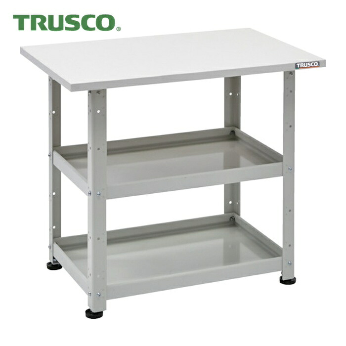トラスコ TRUSCO 小型ボルト式棚 バーディワゴンラック型 600X400 天板付 ホワイト (1台) BDW-R762T-W