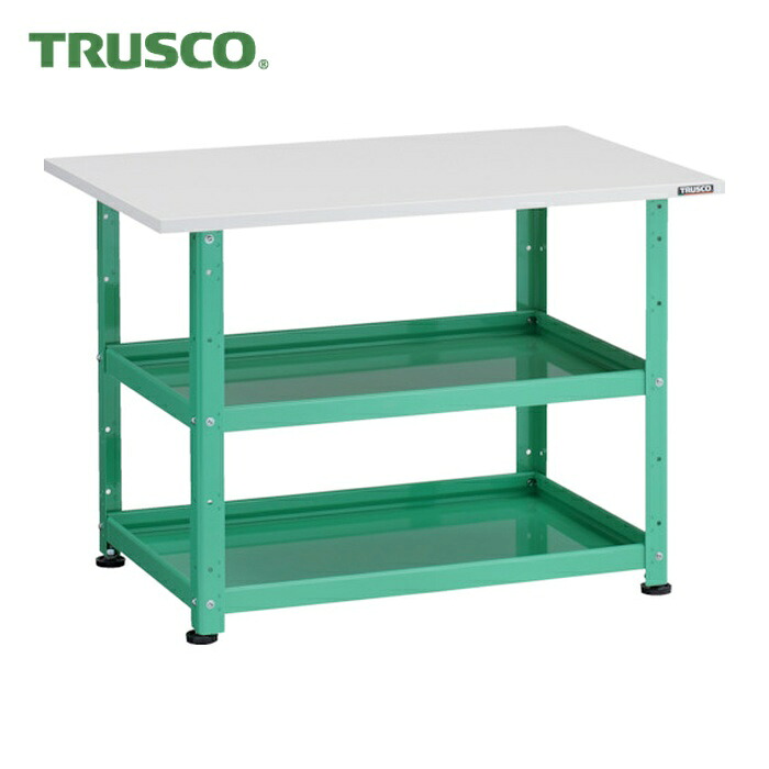 トラスコ TRUSCO 小型ボルト式棚 バーディワゴンラック型 750X500 天板付 ヤンググリーン (1台) BDW-R772T-YG