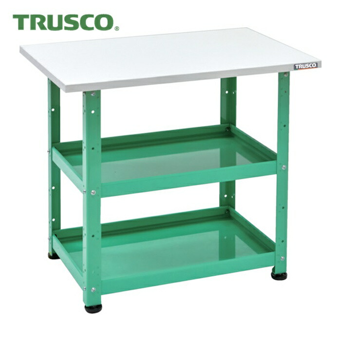 トラスコ TRUSCO 小型ボルト式棚 バーディワゴンラック型 600X400 天板付 ヤンググリーン (1台) BDW-R762T-YG