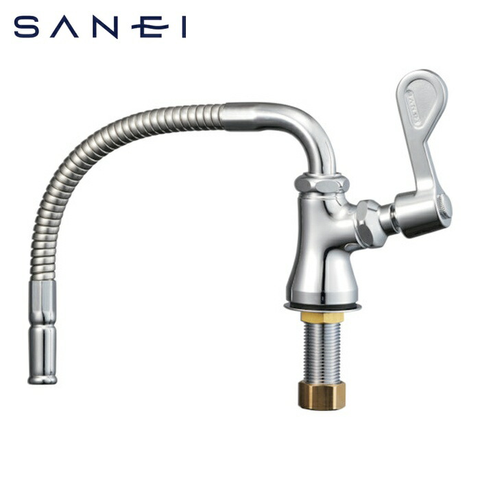 SANEI 三栄水栓 A5380A4-13 厨房用ベンリー立形自在水栓 パイプ400mm 取付穴径22~27mm (1個)