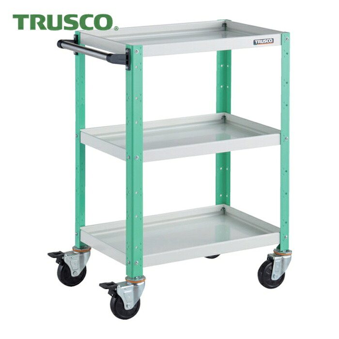 トラスコ TRUSCO ツールワゴン バーディワゴン 600X400XH880 3段 ホワイト/ヤンググリーン (1台) BDW-963-WYG|工具ランド