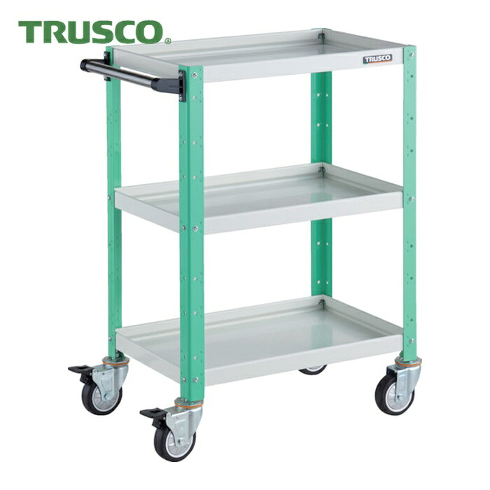 トラスコ TRUSCO ツールワゴン バーディワゴン 600X400XH880 ウレタン車輪 ホワイト/ヤンググリーン (1台) BDW-963U-WYG
