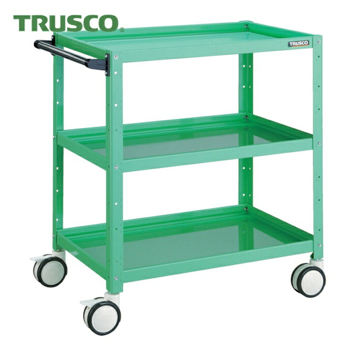 トラスコ TRUSCO ツールワゴン バーディワゴン 750&times;500&times;H740 ウレタン双輪 ヤンググリーン (1台) BDW-773D-YG｜工具ランド