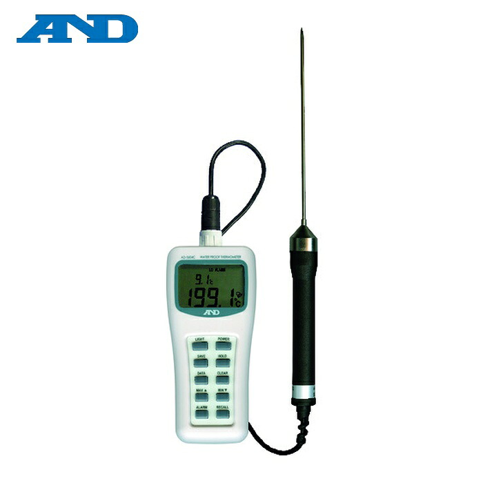 A&D エーアンドディ AD5604C 防水型中心温度計 測定温度範囲-50~300℃ バックライト付 (1個)