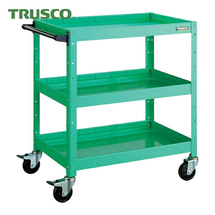 トラスコ TRUSCO ツールワゴン バーディワゴン 600X400XH880 深3段 ヤンググリーン (1台) BDW-963F3-YG｜工具ランド