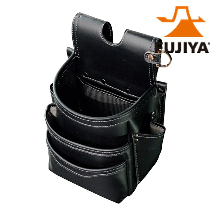 フジ矢 AB-23BG 腰袋3段(黒金)LIGHT PU LEATHER SERIES (1個)｜工具ランド