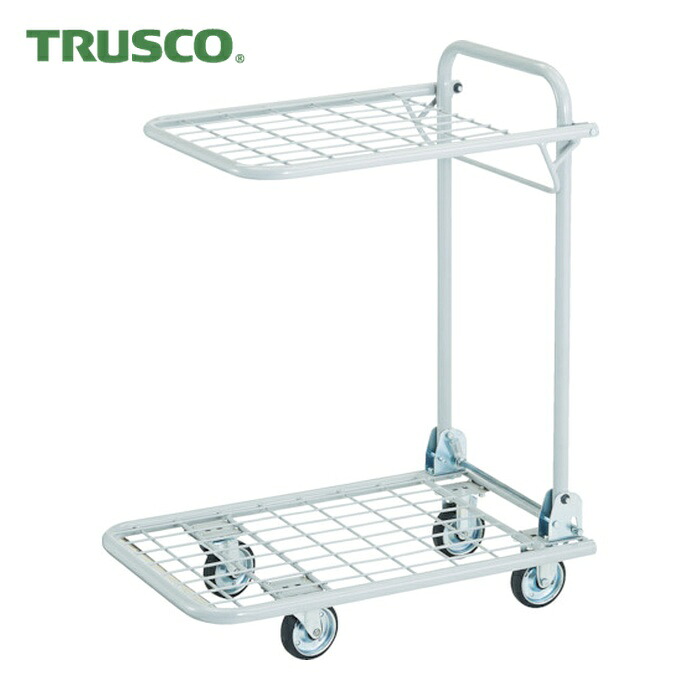 トラスコ TRUSCO 軽さメッシュ手押し車 アミー 回転させる式2段型 (1台) AM-2B