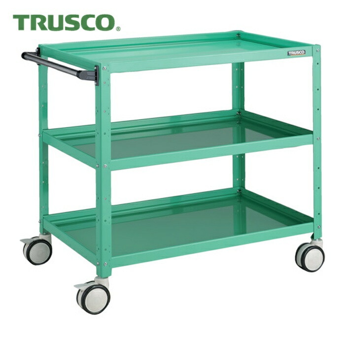 トラスコ TRUSCO ツールワゴン バーディワゴン 900X600XH880 ウレタン双輪 ヤンググリーン (1台) BDW-993D-YG