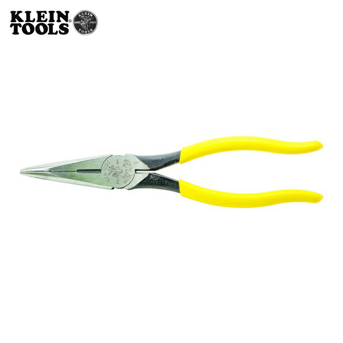 KLEIN TOOLS D203-8 強力型ロングノーズプライヤー サイドカット 220mm (1丁)