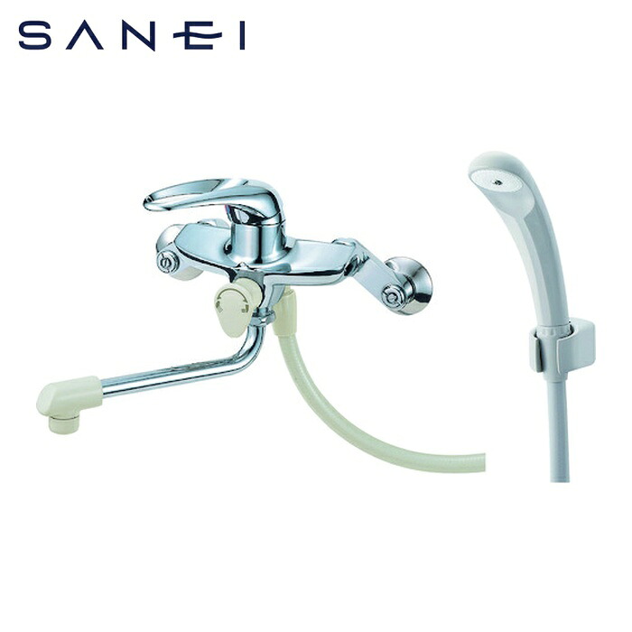 SANEI 三栄水栓 CSK1710D-13 シングルシャワー混合栓 パイプ長さ170mm リングレバー (1台)｜工具ランド