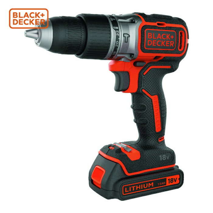 ブラックアンドデッカー BL188K2-JP 18Vブラシレス振動ドリルドライバー (1台)