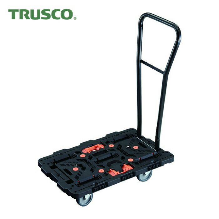 トラスコ TRUSCO 連結式樹脂製平台車 ビートル 700X450 自在5輪 脱着式ハンドル付 とめたろう付 (1台) BT700J5H-E100T
