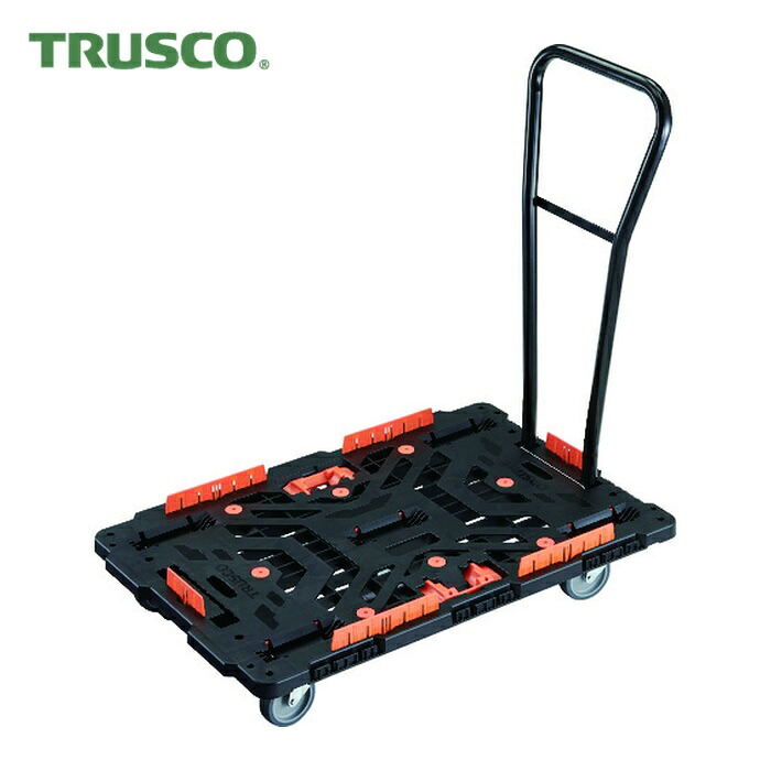 トラスコ TRUSCO 継ぎ合わせる式脂製平台車 ビートル 900X600 自在5輪 脱着式手持ち部分付 コボレ御仕舞い仕掛ける とめたろう付 (1台) BT900KJ5H-E100T DIY・工具-花・ガーデン・DIY-台車