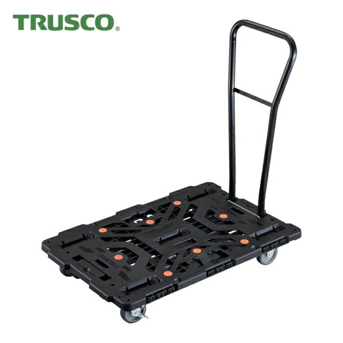 トラスコ TRUSCO 連結式樹脂製平台車 ビートル 900X600 自在3輪 内2輪ストッパー付 脱着式ハンドル付 (1台) BT900J3S2H-E100