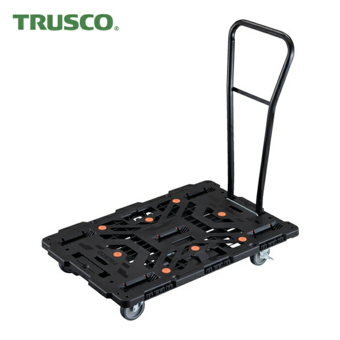 トラスコ TRUSCO 連結式樹脂製平台車 ビートル 900X600 自在5輪 内2輪ストッパー付 脱着式ハンドル付 (1台) BT900J5S2H-E100