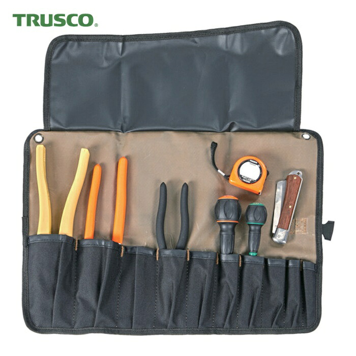 トラスコ TRUSCO 明かり工事士手なみテスト作業手道具 8点入 ツールロールセット (1S) DKS-7B