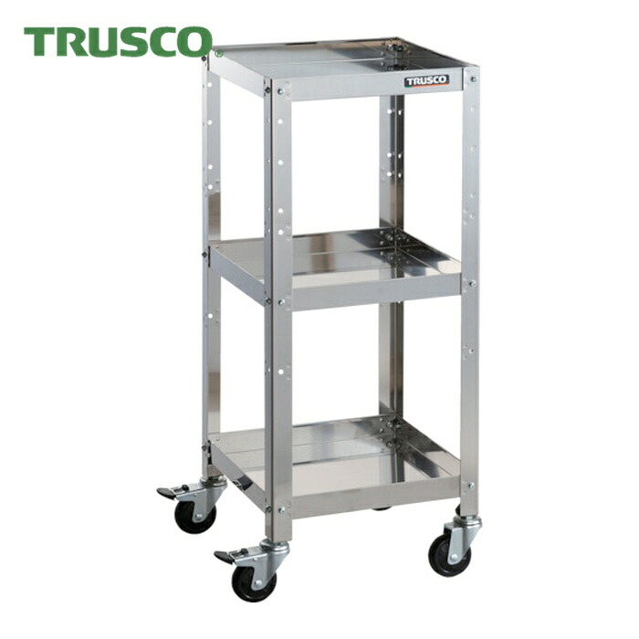 トラスコ TRUSCO ステンレスワゴン クリーンラビット 75φゴム車鉄金具 360&times;360&times;H880 3段 (1台) CRB-933｜工具ランド