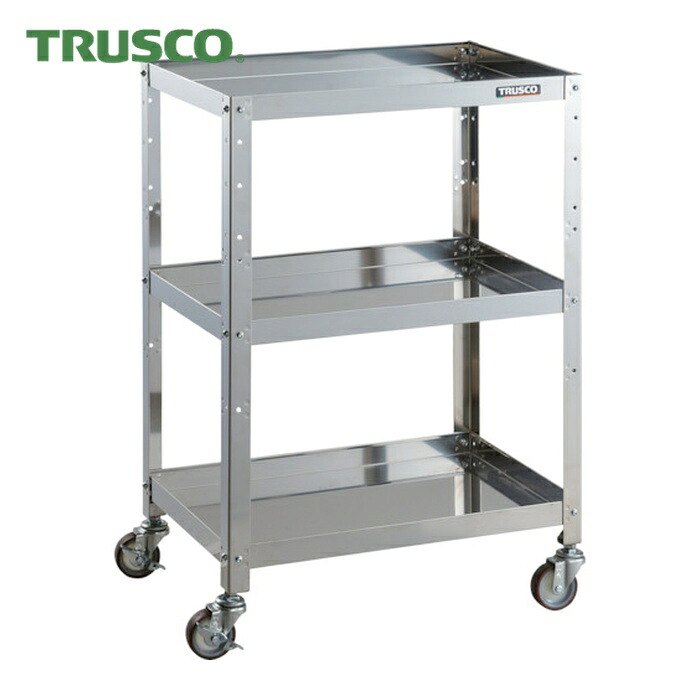 トラスコ TRUSCO ステンレスワゴン クリーンラビット 75φウレタン車SUS金具 600×400×H880 3段 (1台) CRB-963SU 39,065円