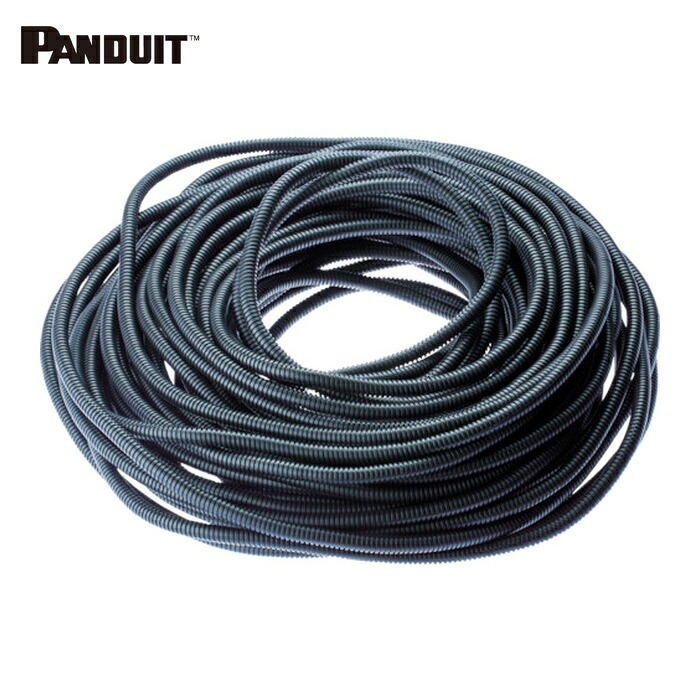 パンドウイット PANDUIT CLT100N-C630 コルゲートチューブ 耐熱性ナイロン6 スリット付黒 内径23.2 30.48m (1巻)｜工具ランド