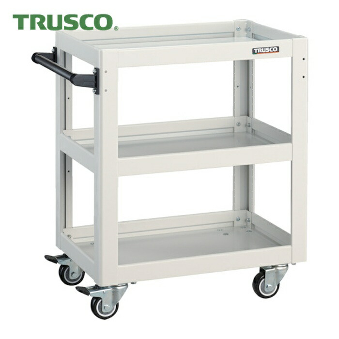 トラスコ TRUSCO ツールワゴン ドルフィン 600×400 4輪自在 ウレタン車輪 ホワイト (1台) DLWS-763UJ-W|工具ランド