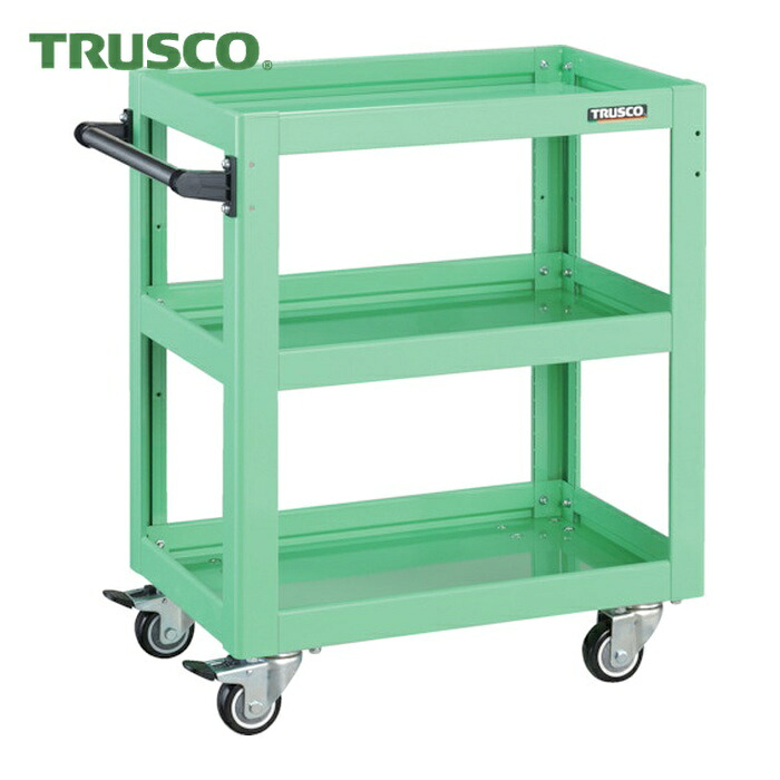 トラスコ TRUSCO ツールワゴン ドルフィン 600×400 ウレタン車輪 ヤンググリーン (1台) DLWS-763U-YG|工具ランド