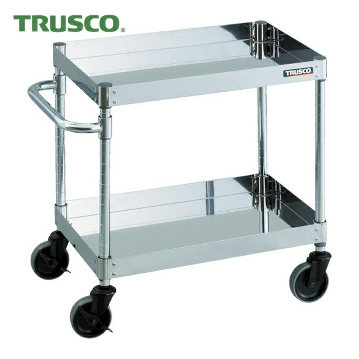 トラスコ TRUSCO ステンレス製ワゴン クリーンフェニックスワゴン SUS430 W900×D600×H600 2段 (1台) CPE4-692