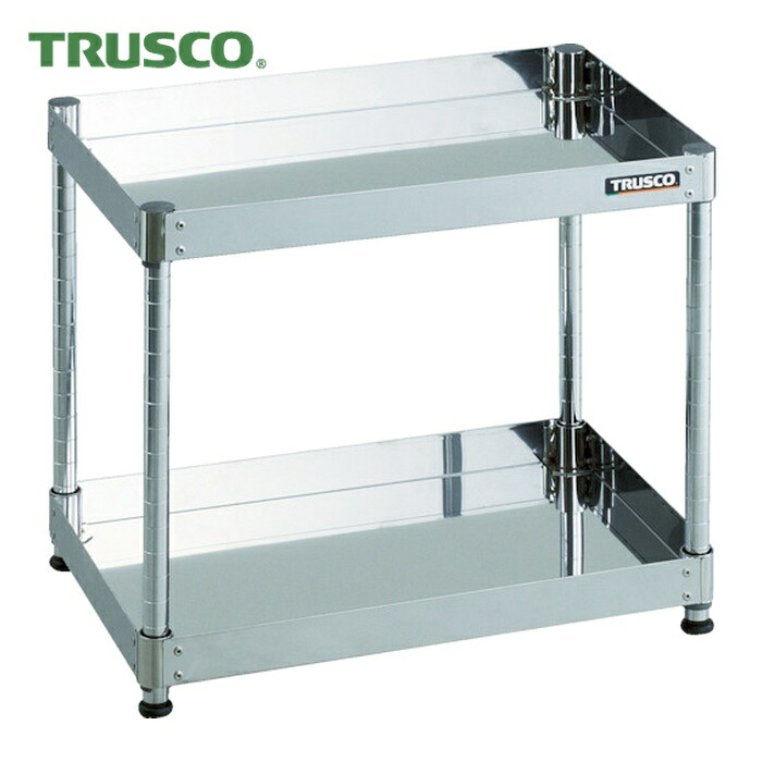 トラスコ TRUSCO ステンレス製ワゴン クリーンフェニックスワゴン SUS430 ラック型 W600&times;D400&times;H492 2段 (1台) CPE4-R662｜工具ランド