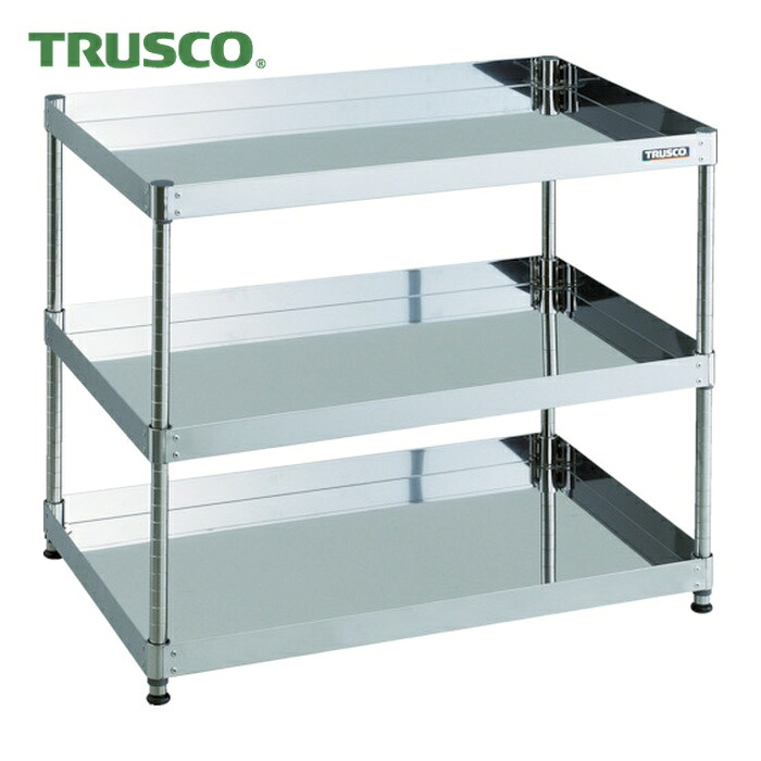 トラスコ TRUSCO ステンレス製ワゴン クリーンフェニックスワゴン SUS430 ラック型 W600×D400×H772 3段 (1台) CPE4-R963|工具ランド