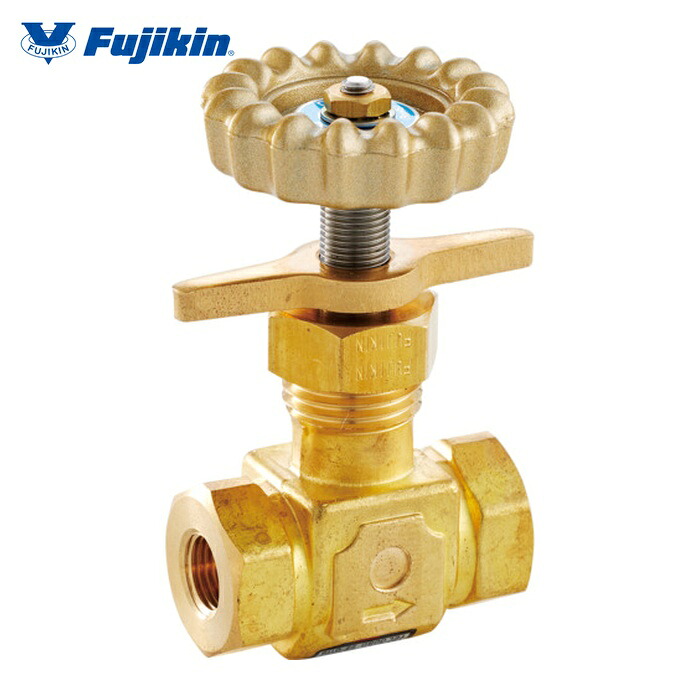 フジキン Fujikin DUE-12LB-R 微量調整CV値0.16 黄銅製ニードルバルブ1/4B プロペラナット付き (1個)
