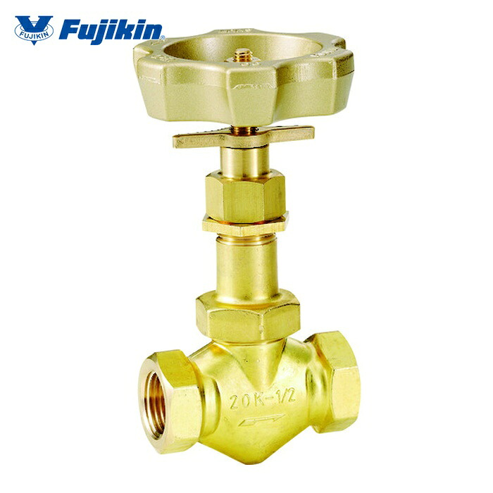 フジキン Fujikin DH-12LD-R 黄銅製ニードルバルブ1/2B プロペラナット付き (1個)