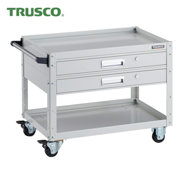 トラスコ TRUSCO ツールワゴン イーグルワゴン 750X500XH600 引出2段付 ホワイト (1台) EGW-672V2-W｜工具ランド