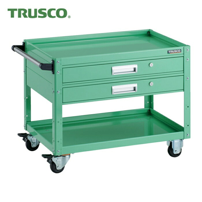 トラスコ TRUSCO ツールワゴン イーグルワゴン 750X500XH600 引出付 ヤンググリーン (1台) EGW-672V2-YG｜工具ランド