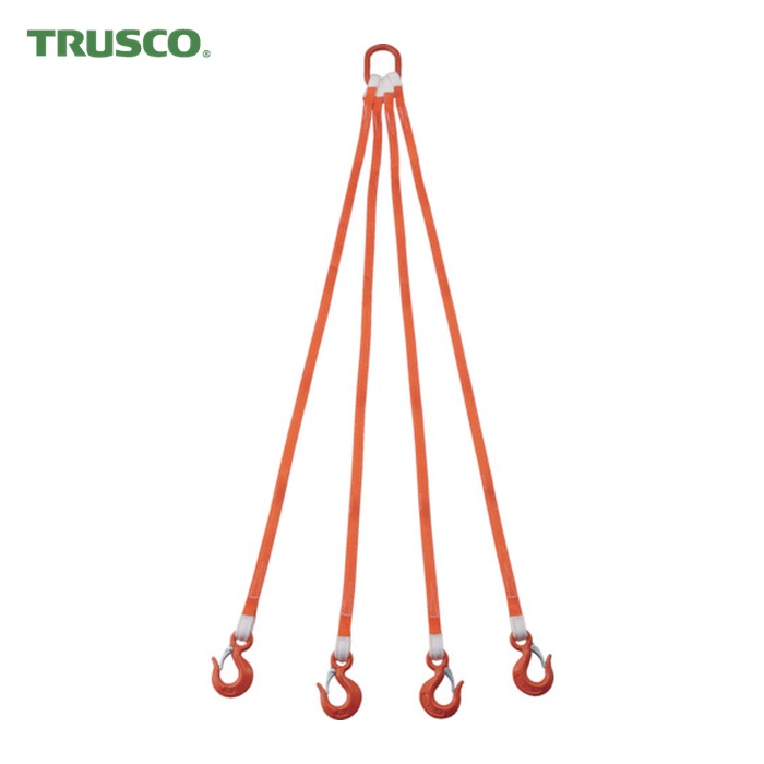 トラスコ TRUSCO 4本吊ベルトスリングセット 25粍幅X2m 吊り角度60°時掛け目2.58t(最大限度当て嵌める掛け目3t) (1S) G25-4P20-2.58