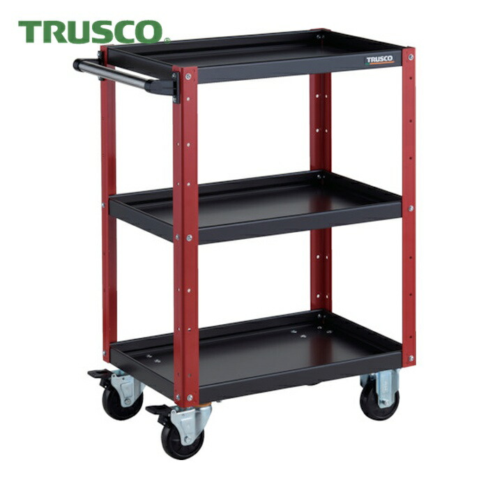 トラスコ TRUSCO ツールワゴン イーグルワゴン 600X400XH880 ブラック/レッド (1台) EGW-963-BKR|工具ランド