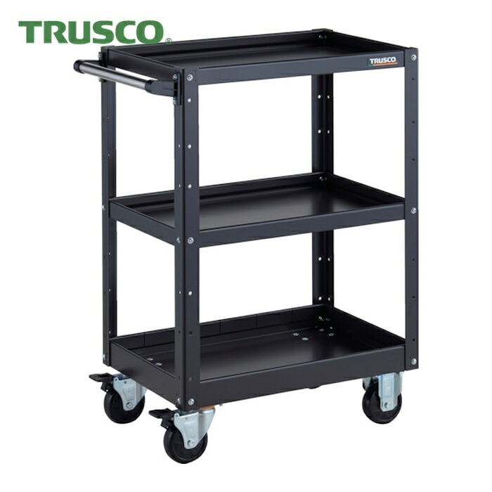 トラスコ TRUSCO ツールワゴン イーグルワゴン 600X400XH880 浅2深1段 ブラック (1台) EGW-963F1-BKBK｜工具ランド