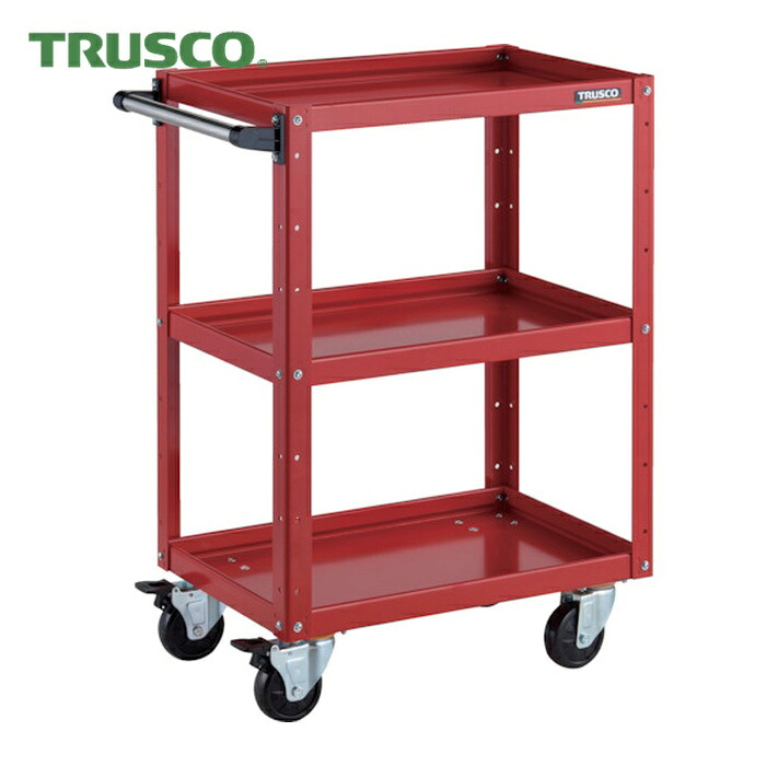 トラスコ TRUSCO ツールワゴン イーグルワゴン 600X400XH880 4輪自在 レッド (1台) EGW-963J-RR