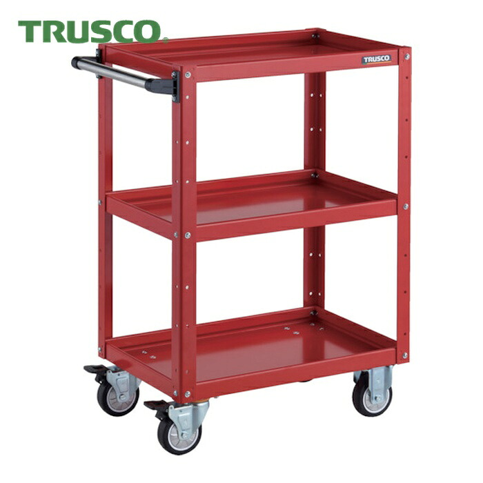 トラスコ TRUSCO ツールワゴン イーグルワゴン 600X400XH880 ウレタン車輪 レッド (1台) EGW-963U-RR