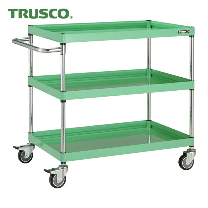 トラスコ TRUSCO ツールワゴン ファルコンワゴン 900×600 ウレタン車輪 ヤンググリーン (1台) FAW-993U-YG