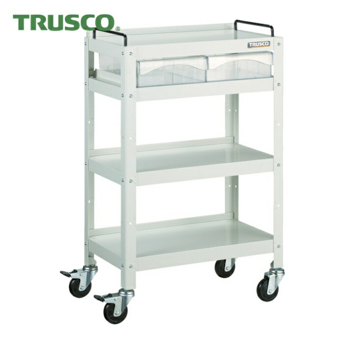 トラスコ TRUSCO ツールワゴン ファイルラビット 540X330XH840 A4深引出X2 (1台) FRB-854D2｜工具ランド