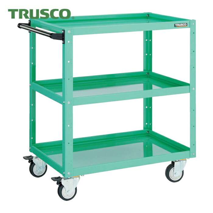 トラスコ TRUSCO ツールワゴン イーグルワゴン 600&times;400&times;H880 ウレタン4輪自在 ヤンググリーン (1台) EGW-963UJ-YG｜工具ランド