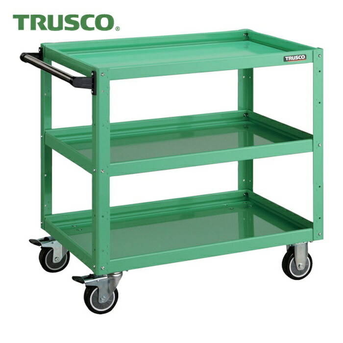 トラスコ TRUSCO ツールワゴン イーグルワゴン 750X500XH740 ウレタン車輪 ヤンググリーン (1台) EGW-773U-YG｜工具ランド