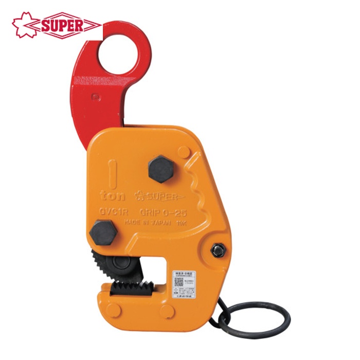 スーパーツール GVC1RRF 縦・横兼用吊りクランプ 基本使用荷重(縦・横)1t RFIDチップ搭載/S・M・A・Я・T管理アプリ対応 (1台)