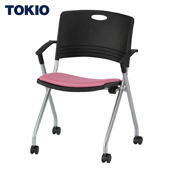 TOKIO 会議女性議長(スタッキング)肘付 布 サクラ色サクラ色 (1脚) FNC-K5A-PR