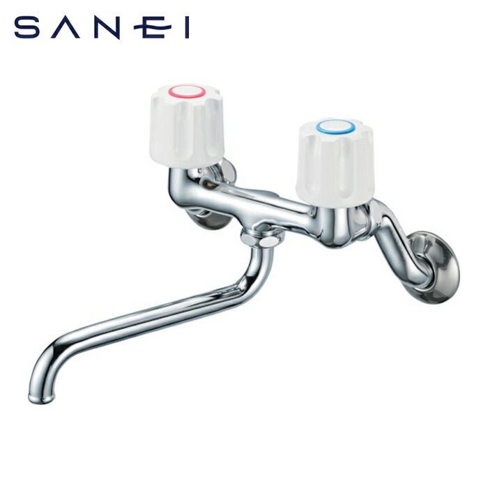 SANEI 三栄水栓 K11-W-13 ツーバルブ練りあわせる栓 勝手もと用 壁付 原則として地・冷ややかさ地共用形 煙管の長さ170粍 (1台)