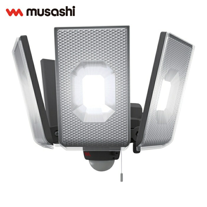 ム蛆虫 musashi 12.5W×4灯横すべり型 LED感知器ともし火 (1台) LED-AC4000 防犯関連グッズ-日用品雑貨・文房具・手芸