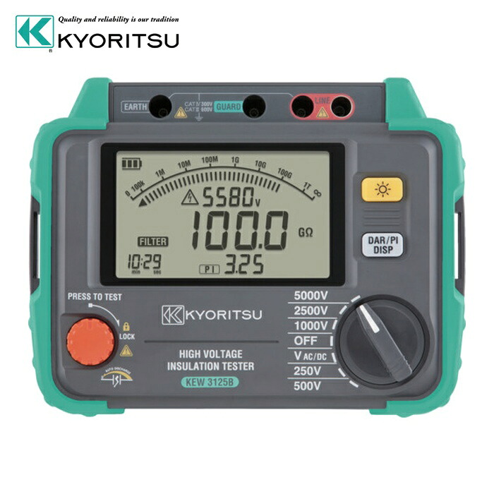 共立電気計器 KEW3125B 高圧絶縁抵抗計 (1台)
