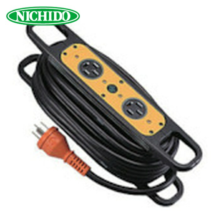 日動工業 NICHIDO HR-E310 ハンドリール 三相200V動力用 4芯×10m 黒 アース付 (1台)
